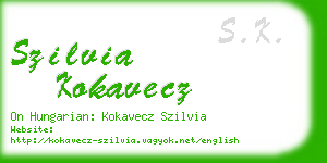 szilvia kokavecz business card